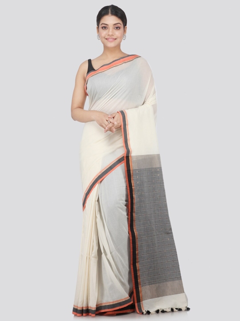 

PinkLoom White & Black Pure Cotton Handloom Sustainable Saree