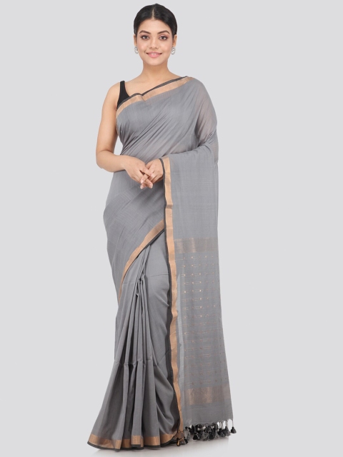 

PinkLoom Grey Woven Design Pure Cotton Saree