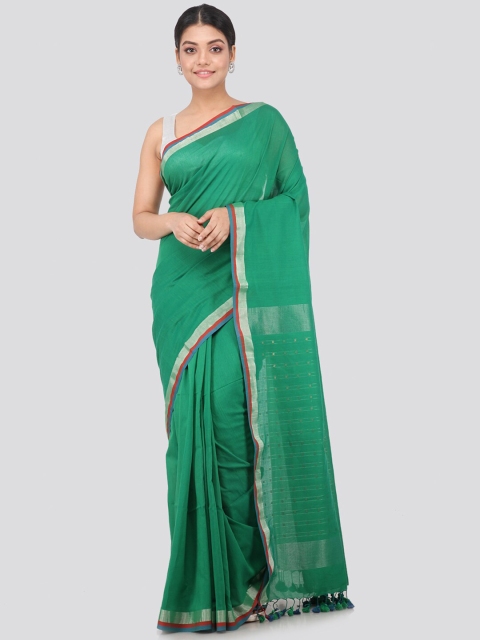 

PinkLoom Green Woven Design Pure Cotton Sustainable Saree