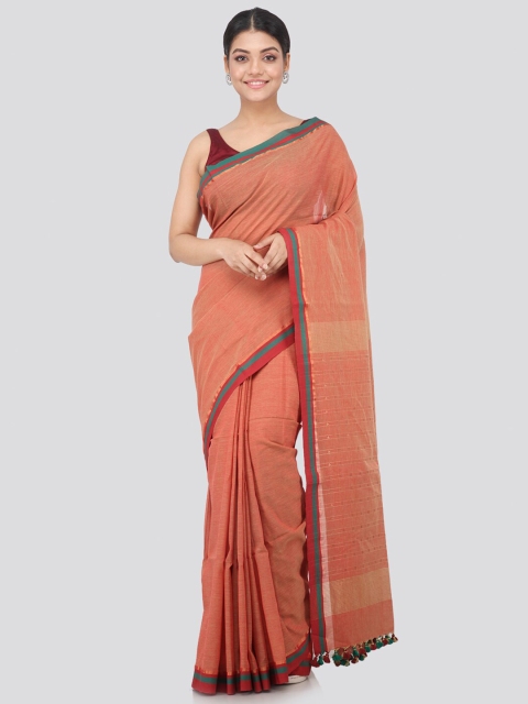 

PinkLoom Brown Woven Design Pure Cotton Sustainable Saree
