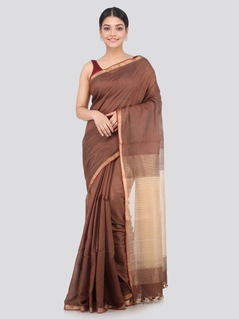 

PinkLoom Brown & Red Woven Design Silk Cotton Saree