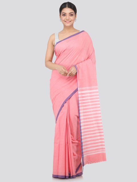

PinkLoom Pink & White Woven Design Pure Cotton Saree