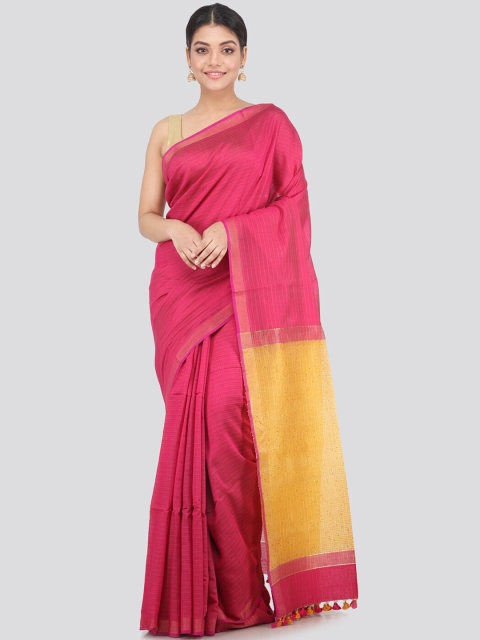 

PinkLoom Magenta & Yellow Woven Design Pure Silk Saree