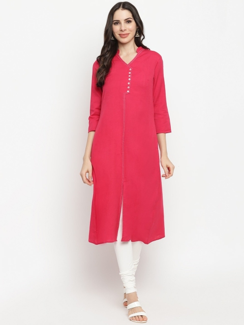 

IMARA Women Pink Straight Kurta