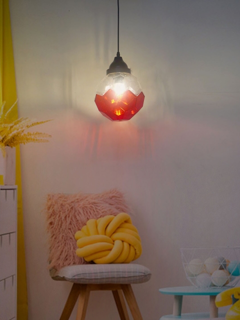 

Fos Lighting Red & Transparent Colourblocked Classic Country Hanging Light