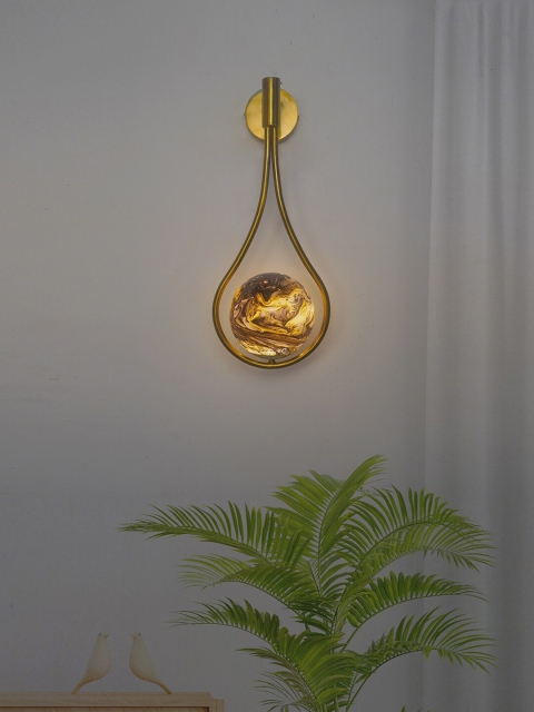 

Fos Lighting Gold-Toned & Black Modern Antique Loop Armed Sconce