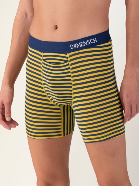 

DAMENSCH Men Yellow & Navy Blue Striped Deo-Soft Deodorizing Trunk