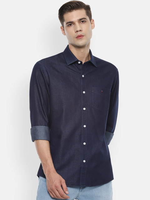 

Louis Philippe Jeans Men Navy Blue Slim Fit Opaque Pure Cotton Casual Shirt