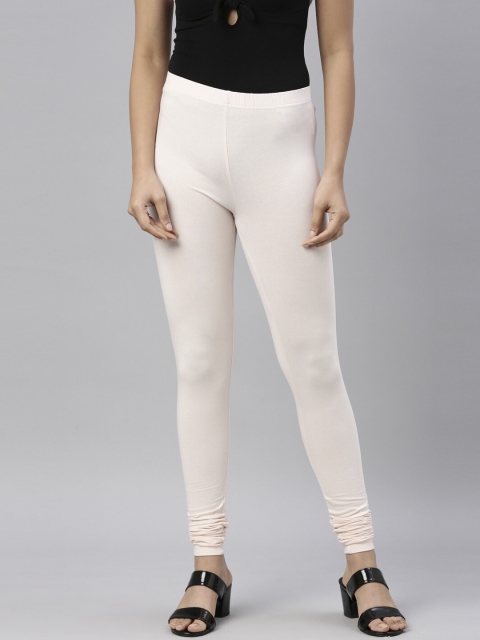 

Go Colors Women Pink Solid Cotton Churidar-Length Leggings