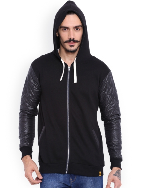 

Campus Sutra Black Hooded Sweatshirt