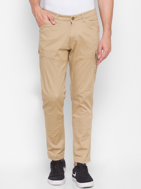 

SPYKAR Men Khaki Pure Cotton Cargos Trousers