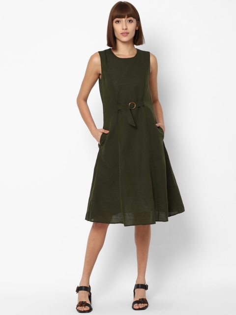 

Allen Solly Woman Women Olive Green Fit & Flare Dress