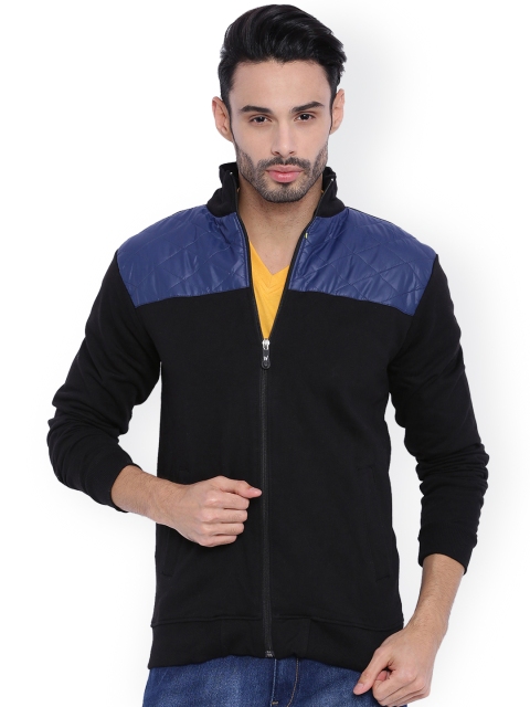 

Campus Sutra Black & Blue Colourblocked Bomber Jacket