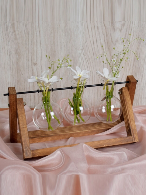 

THE ARTMENT Transparent & Brown Solid Planter With 3 Flask