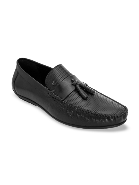 

San Frissco Men Black Perforations Leather Loafers