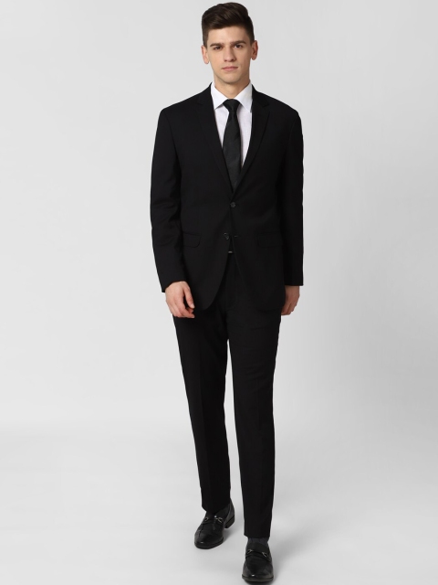 

Peter England Elite Men Black Solid Single-Breasted Two-Piece Formal Suit
