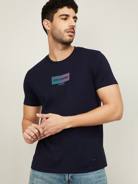 

Bossini Men Navy Blue Printed T-shirt