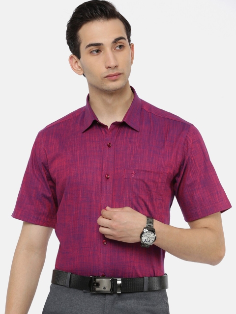 

Ramraj Men Pink Slim Fit Opaque Printed Formal Shirt