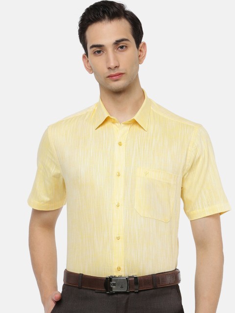 

Ramraj Men Yellow Slim Fit Opaque Formal Shirt