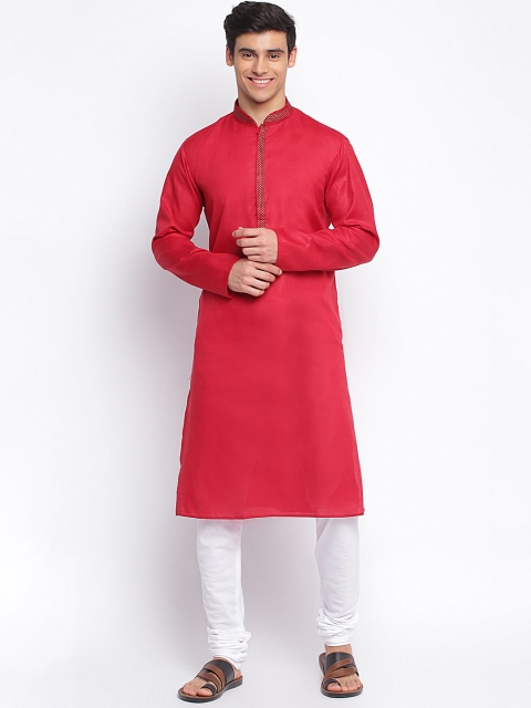 

Sanwara Men Maroon Regular Kurta with Pyjamas