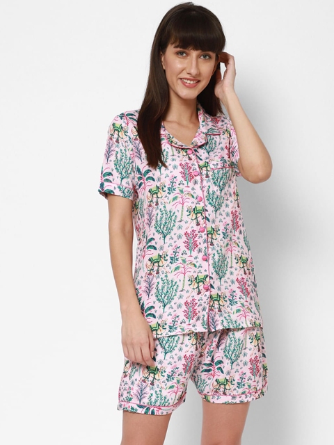 

Twenty3 Women Pink Printed Night Suit