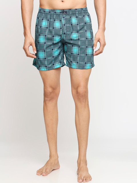 

Blacksmith Men Blue Checked Boxers