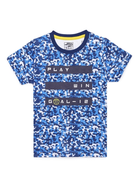 

UNDER FOURTEEN ONLY Boys Blue Printed T-shirt