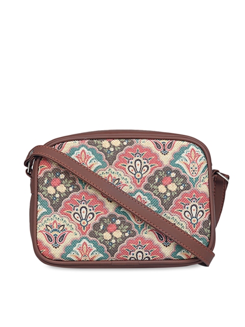 

ZOUK Women Multicoloured Ethnic Motifs Structured Sling Bag, Multi