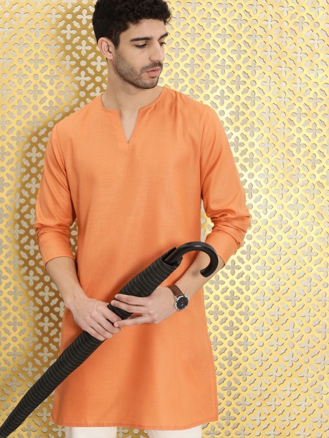 

Ode by House of Pataudi Men Orange Kurta