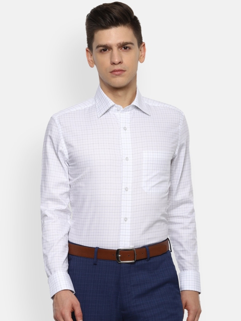

Louis Philippe Men White Grid Tattersall Checks Formal Shirt
