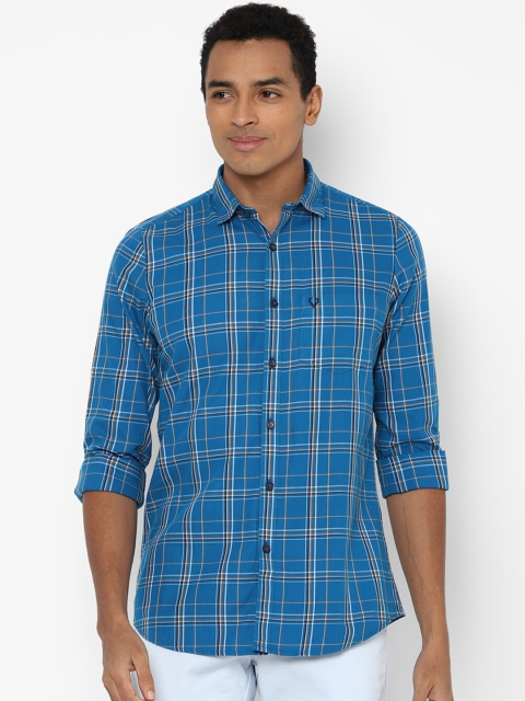 

Allen Solly Men Blue Slim Fit Tartan Checks Checked Casual Shirt
