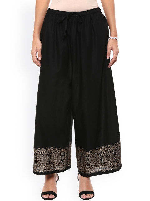 

Bhama Couture Women Black Relaxed Fit Palazzo Trousers