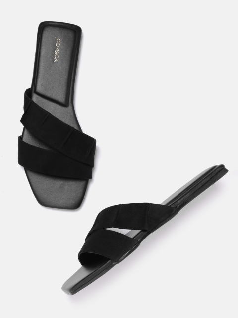 

CORSICA Women Black Solid Open Toe Flats