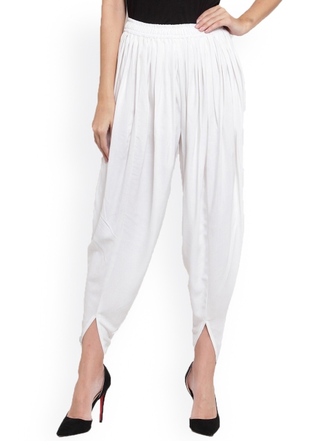 

Clora Creation Women White Solid Dhoti Salwar