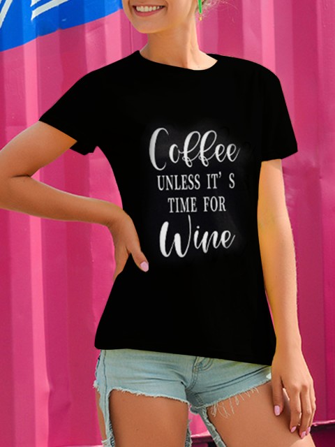 

URBANIC Women Black Typography Printed T-shirt