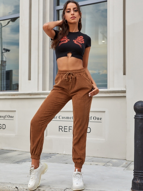 

URBANIC Women Brown Solid Joggers