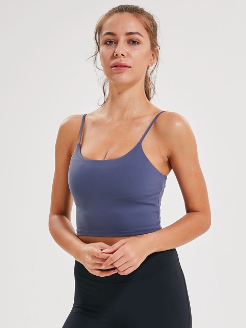 

URBANIC Blue Solid Fitted Crop Top