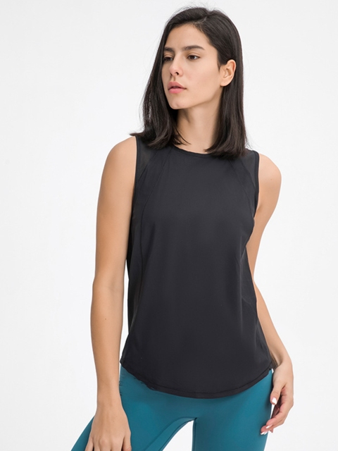 

URBANIC Black Solid Styled Back Top