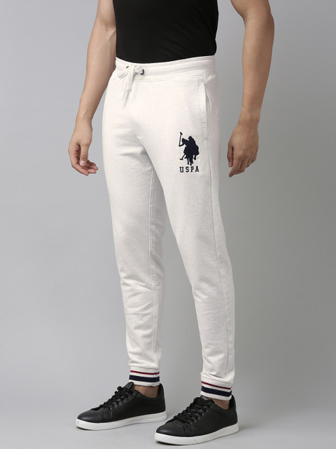 

U.S. Polo Assn. Denim Co. Off White Brand Logo Detail Pure Cotton Joggers