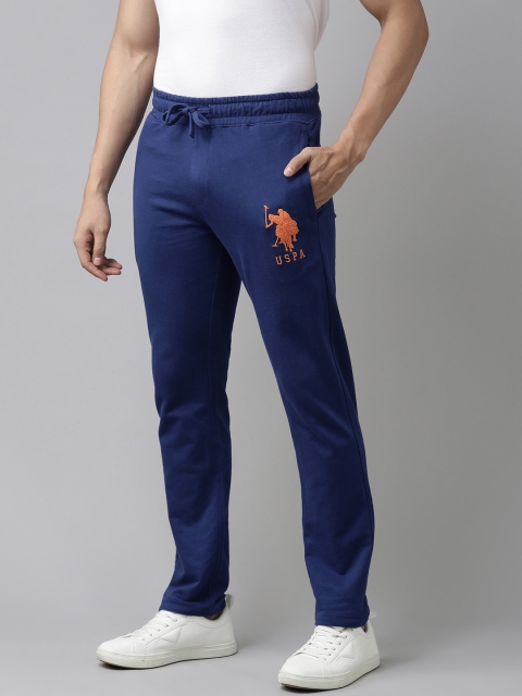 

U.S. Polo Assn. Men Blue Solid Cotton Joggers
