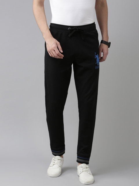 

U.S. Polo Assn. Men Black Pure Cotton Track Pants