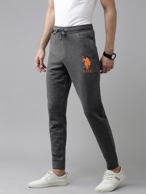 

U.S. Polo Assn. Men Charcoal Grey Pure Cotton Joggers