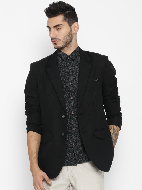 

Numero Uno Black Slim fit Single-Breasted Casual Blazer