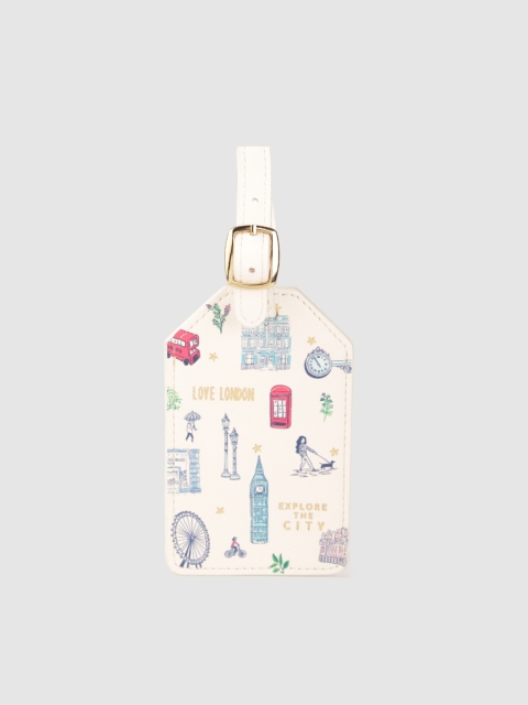 

Accessorize Women Off-White & Blue Printed Luggage Tag