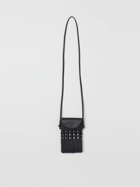 

H&M Womens Black Braided Mobile Phone Bag
