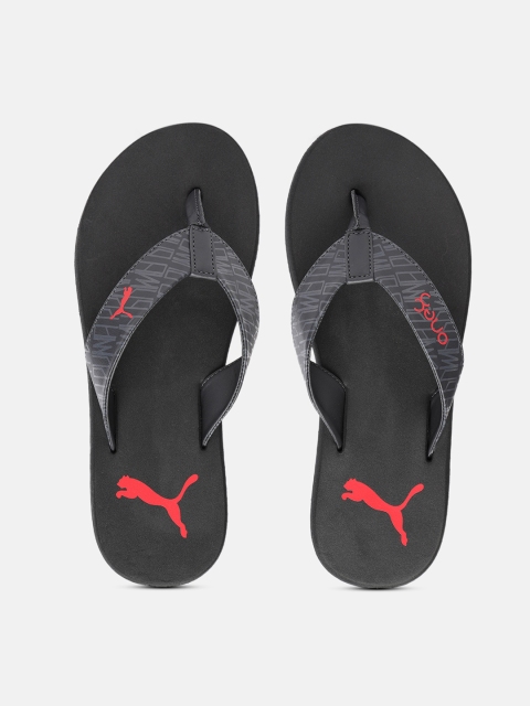 

one8 x PUMA Men Black & Grey Animalia V2 IDP Printed Thong Flip-Flops