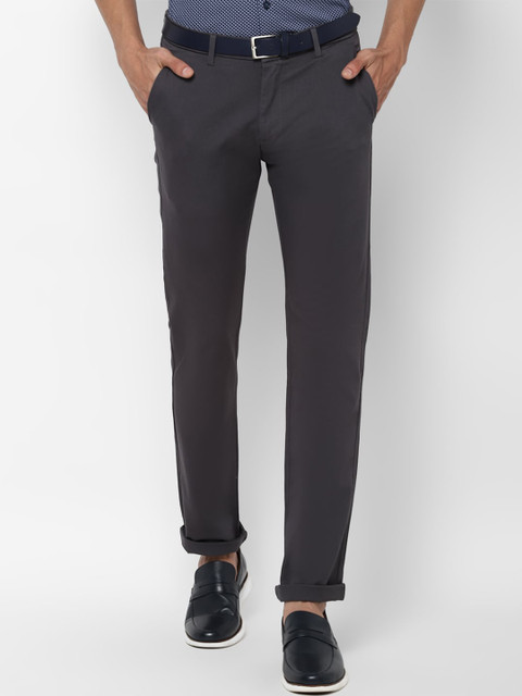

Allen Solly Men Charcoal Grey Slim Fit Trousers
