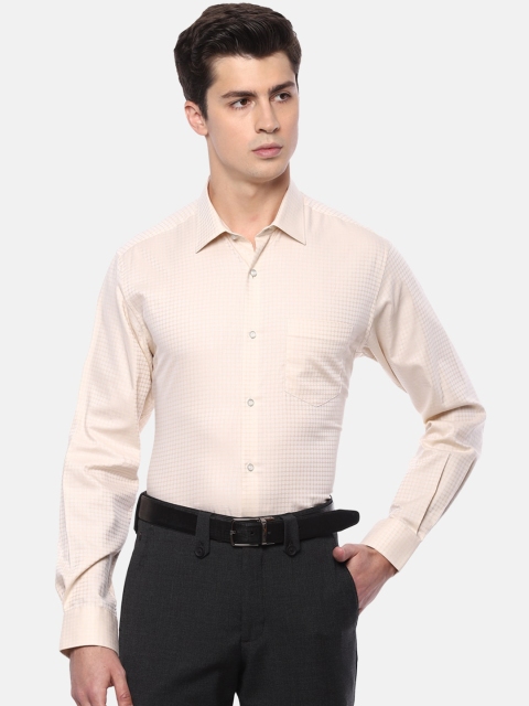 

Van Heusen Men Beige Grid Checks Opaque Formal Shirt
