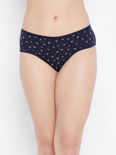 

Clovia Women Navy Blue & White Floral Printed Cotton Hipster Briefs