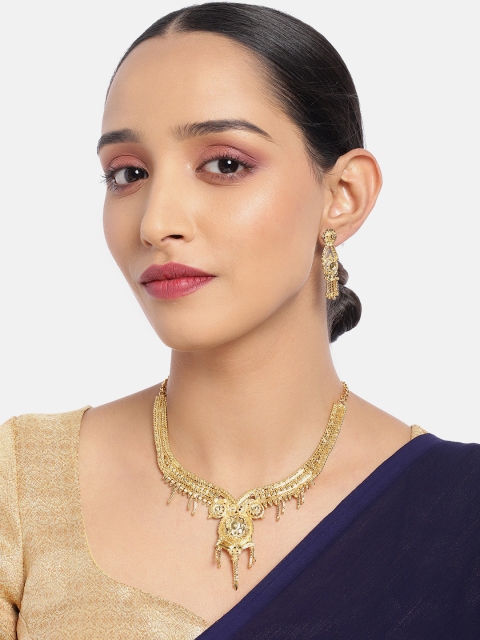 

ASMITTA JEWELLERY One Gram High Gold Plated Choker Necklace Set